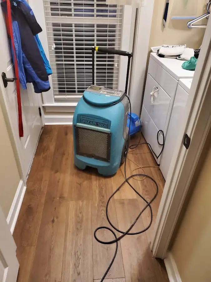 Commercial dehumidifier deployed for Flood Damage Cleanup in Woodstock